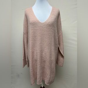 Calvin Clein, women’s V neck sweater, Plus Blush, size 1X